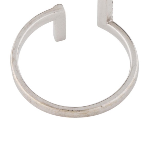 Aurate white gold diamond open line Ring fine jewelry 14k - Picture 3 of 7